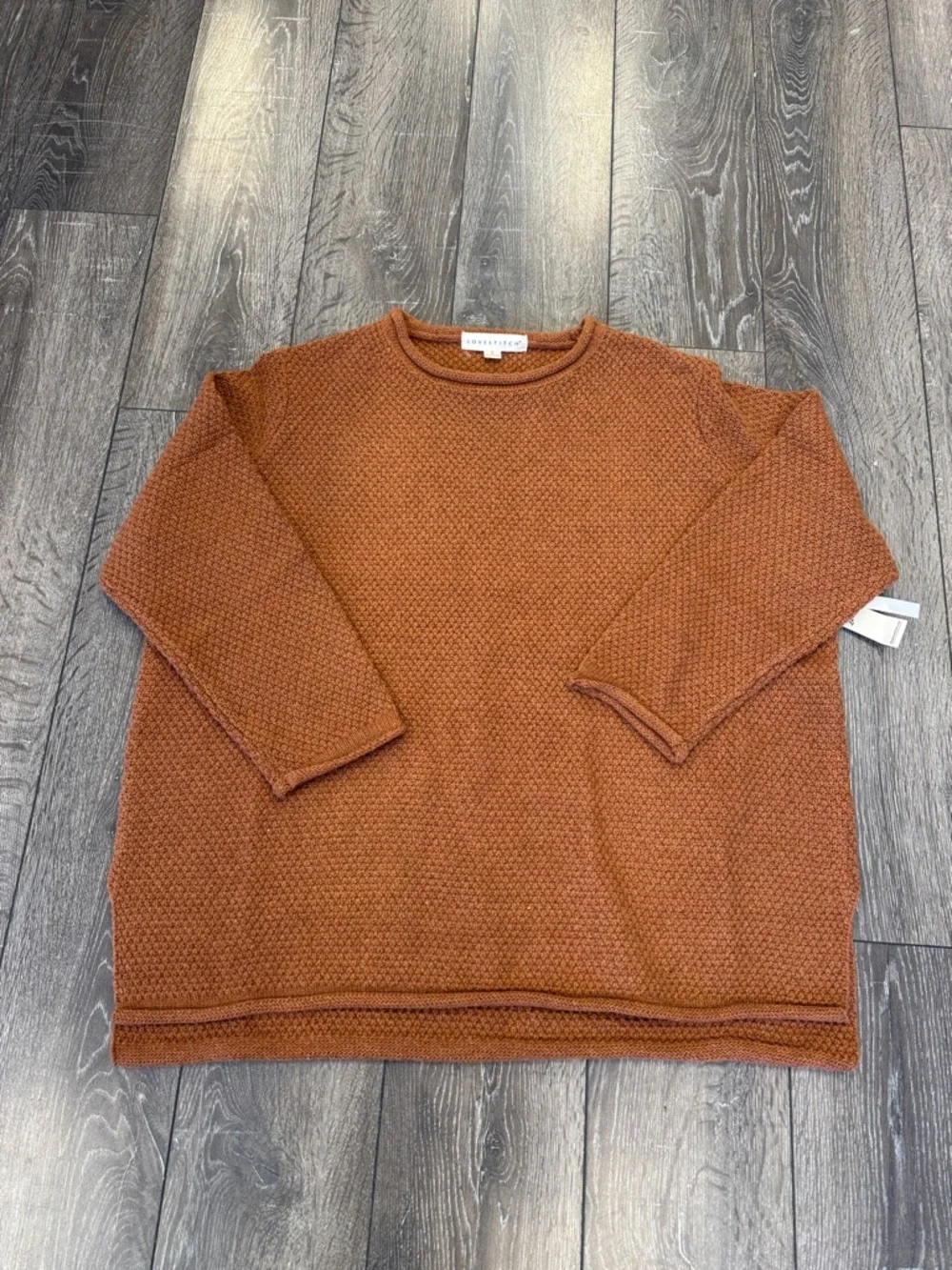 lovestitch Textured Crewneck Sweater - Rust - Picture 1 of 2